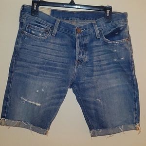 Hollister guys ripped denim shorts